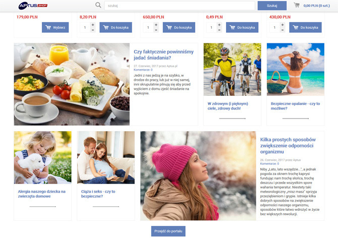 Portal informacyjny w sklepie internetowym